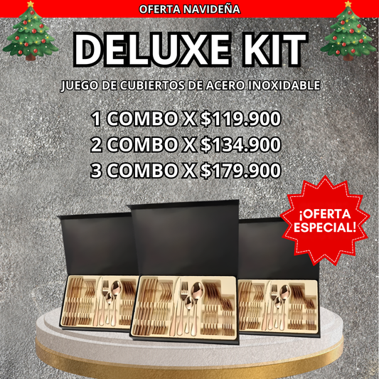 Deluxe Kit - Juego de cubiertos en acero inoxidable